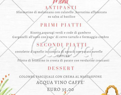 Menu di Pasqua 2022