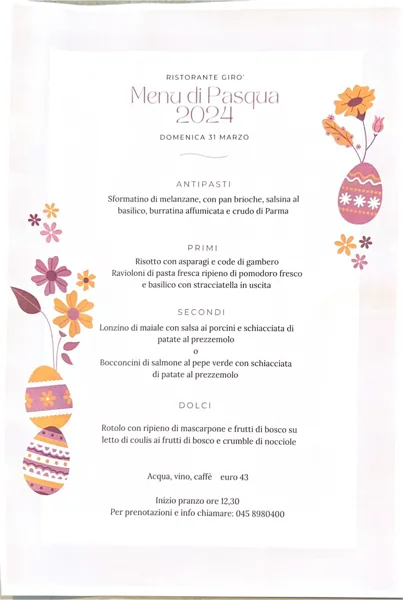 Scopri il Menu Pasquale Unico della Pizzeria Girò!