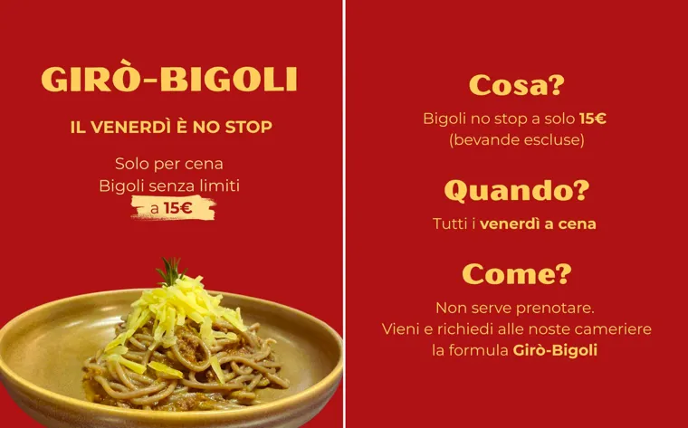 🍝 GIRÒ-BIGOLI: Il venerdì sera è "No Stop"! Bigoli senza limiti al Ristorante Girò